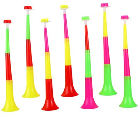 PAMINGONO Fanfare Signalhorn 7 Teiliges Set Von Flexiblen Sporttrompeten Bunte Trompeten Für Fanfaren Party Props Und Musikalische Spielzeuge Ideal Für Sportveranstaltungen Und Feiern