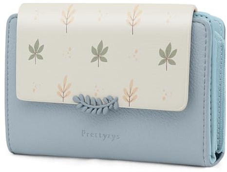 REETEE Portafoglio Donna Piccolo,Portafoglio in Pelle PU Slim Formato Corto Portafogli da Donna con Cerniera Portamonete e 10 Porta Credito Carte (Z-blu)