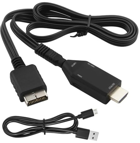teashow Cavo adattatore HDMI PS1/PS2, 62 cm, convertitore video HD per console PS1/PS2, adattatore HDMI Plug and Play, supporta uscita 720P/1080P per proiettore monitor TV (il prodotto deve essere