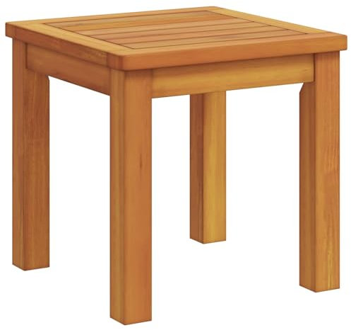 vidaXL Garten Beistelltisch 35X35X34 cm solides Akazienholz rustikale Gartenmöbel kompaktes Patio Leichter Aufbau wetterfestes Essen Kleiner Raum langlebig polierter