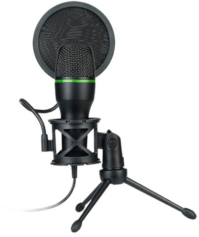 Gitekain Usb Condenser Microphone, Streaming Usb Voice Recorder, Audio Device with Clear Sound, Desktop Transmitter for Video Conferencing, Singing, Gamings, Podcasting, Remote Work, Black