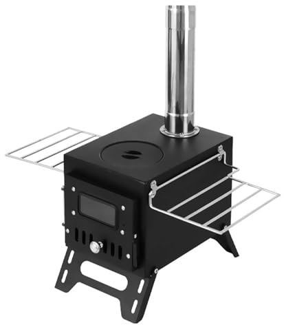 WJLYDM Stufa a Legna da Campeggio all'aperto, Stufa Pieghevole in Acciaio Inossidabile, bruciatore a Legna con Finestra for Tenda, Strumento for Cucinare.