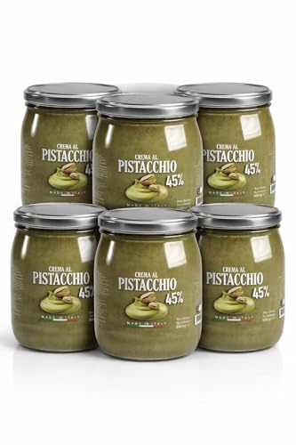 Harrissen Select Premium Pistachio Cream Spread 600g – Rich Sicilian Nut Paste for Desserts, Ice Cream & Pastries – Gluten-Free & Creamy | Pack of 6 | Total 3.6 kg