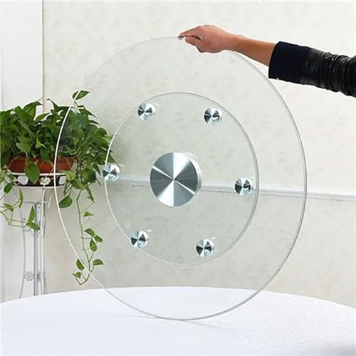Grand Bandeja Giratoria Lazy Susan De Cristal para Mesa, Plato Giratorio Redonda De 80cm 100cm, Placa Giratoria Transparente para Cocina(90cm(35.43in))