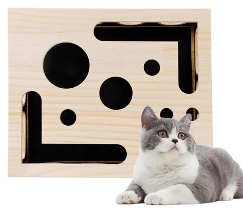 Caja de Empleo para Gatos, Lima Interactiva de Uñas para Gatos para el Cuidado de Las Uñas Caja de Enriquecimiento de Rompecabezas para Rascar Gato para Gato de Interior, Gatitos y Adultos