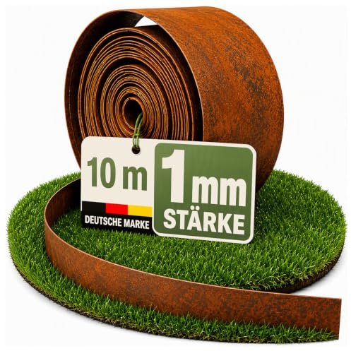 novaterra® Rasenkante Cortenstahl 10 m, 15 cm hoch, 1 mm stark