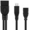 conecto CC20119 Cable Adaptador USB OTG, Micro USB 2.0 Macho a USB Tipo A + Conector de alimentación (1 Pieza), 0.20m