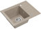 VBChome Spülbecken Granit Beige 55 x 44 cm Einzelbecken Einbauspüle Gesprenkelt Reversibel Küche Küchenspüle Granitspüle Siphon Waschbecken Beige Spülbecken