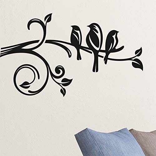Oiseaux sur Une Branche d'arbre Stickers Stickers Vinyle Wall Art Floral Salon Murale Oiseaux Paix Vinyl Wall Art décoration de la Maison Murale