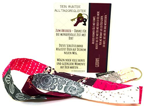 Lieblingsmanufaktur Buntes Schlüsselband als Abschiedsgeschenk für die Kollegin, Freundin - Lebensfreude verschenken und ein buntes Abschiedslächeln aufs Gesicht zaubern