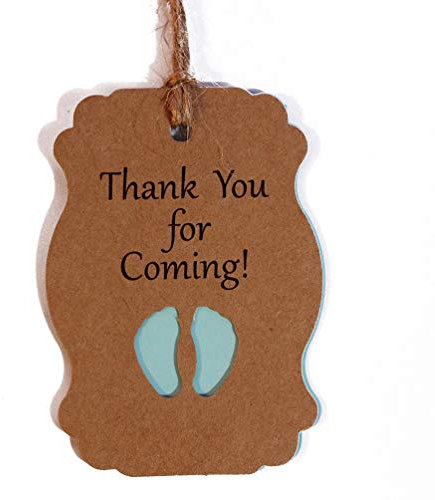 Geschenkanhänger für Babyfüße, mit Jute-Schnur, 50 Stück
