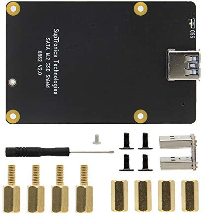 Geekworm Raspberry Pi 4 New X862 V2.0 M.2 NGFF SATA SSD Storage Expansion Board Compatible with Raspberry Pi 4 Model B Only Support Key-B 2280 SSD