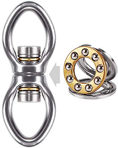 Dolibest Swing Swivel with Bearing, Swing Spinner 360 Rotating Hammock Chair Eye Hook Stainless Steel Yoga Rope/Aerial Hoop/Punching Bag Hanging Kit, Oval Shape Closed Loop