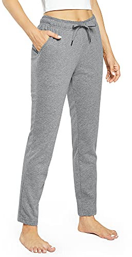 OUGES Joggers for Women UK Tracksuit Bottoms Cotton Ladies Trousers Lounge Sport Pant Sweatpants with Pocket S Gray