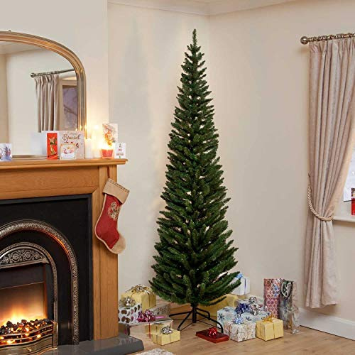 TrendMakers 5ft Green Pencil Slim ChristmasTree - 420 Tips - Metal Stand