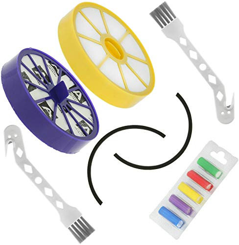 Qualtex Pre & Post Hepa Filter Kit For dyson Animal all floors DC14 Upright Vacuum Cleaners includes Seal Cleaning Brushes & Freshener Kit