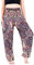 Lofbaz Yoga Boho Hosen für Damen Harem Hippie Kleidung Pyjamas Lounge Bekleidung Jogger Indian Bohemian Tanz Sommer Strand Blühende Blume Schwarz XL