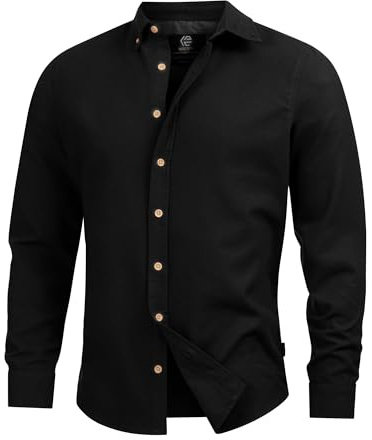 Indicode Herren Riverside Hemd lockeres Langarmhemd mit Button-Down-Kragen | Kariertes Herrenhemd für Business und Alltag, Freizeithemd, Langarmhemd, Alltagshemd, Baumwollhemd, Casualhemd für Männer
