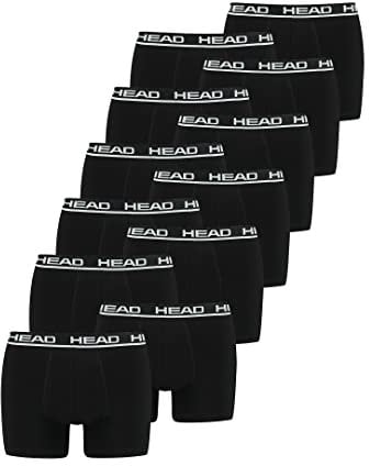 HEAD Herren Basic Boxer Pant Shorts Unterwäsche Unterhose 12 er Pack, Farbe:005 - Black, Bekleidungsgröße:XL