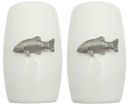 Tench China Salt and Pepper Shakers Cruet Set Modern White CSP 368