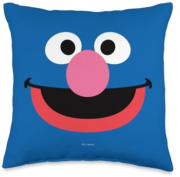 Sesame Street Grover Face Throw Pillow, 16x16, Multicolor