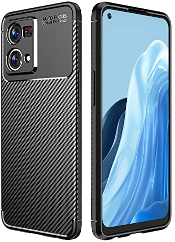 TECHGEAR Carbon Fibre Case for Oppo Reno 7 [CarbonFlex Case] Flexible, Shockproof, Ultra Slim, Soft TPU Protective Shell Cover with Carbon Fibre Detailing Designed For Oppo Reno 7 4G