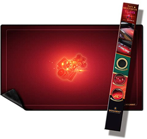 WOGAMAT Spielmatte aus Neopren, rubinrot, große Länge 60 x 100 cm, für Kartenspiele, Würfelspiele, Gesellschaftsspiele, leises Neopren, dick, waschbar, rutschfest – Luxus-Spielmatte.