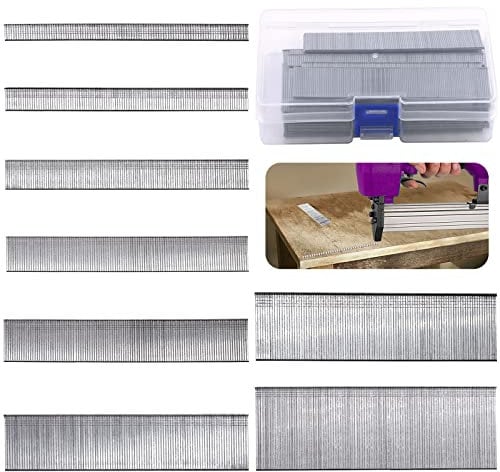 Swpeet 5000 PCS Brad Nails Multi-Length Galvanized Straight Finishing Nail (Assortment Kit - 4000Pcs)