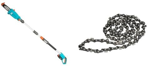 Gardena Akku-Teleskop-Hochentaster TCS 20/18V P4A Ready-To-Use Set & Sägekette 8 Zoll: Ersatz-Sägekette für Hochentaster und Astsägen, Kettenteilung 3/8 Zoll, Länge 8 Zoll/20 cm