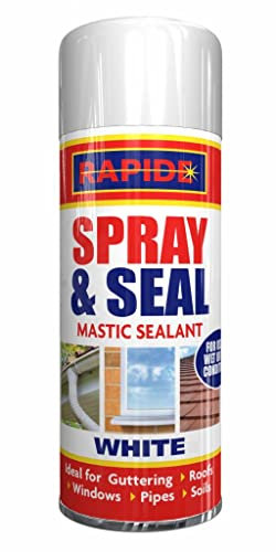 300ml Spray & Seal Mastic Sealant Instant Leak Fix Stop for Roof Window Pipes Guttering (White)