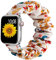 Scrunchie Strap Compatible pour Apple Watch Band 49mm 45mm 41mm 44mm 40mm 42mm 38mm, Bracelet élastique en Nylon pour iwatch Ultra Series 8 7 6 SE 5 4 3 2 1, Papillon Or, 42/44/45/49mm-L