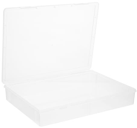 Operitacx Tragbarer Projektkoffer für A4-Dateien, durchsichtige stapelbare Aufbewahrungsbox aus Kunststoff, Zubehör für Bürobedarf, Dateischutzhülle, Organizer, Dokumente, Zeitschriften, Papierschutz