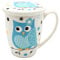 Dekohelden24 Tasse à thé en céramique avec infuseur en métal et couvercle Motif chouettes bleues et étoiles Dimensions (H x Ø env. 11 x 8 cm) Capacité env. 250 ml