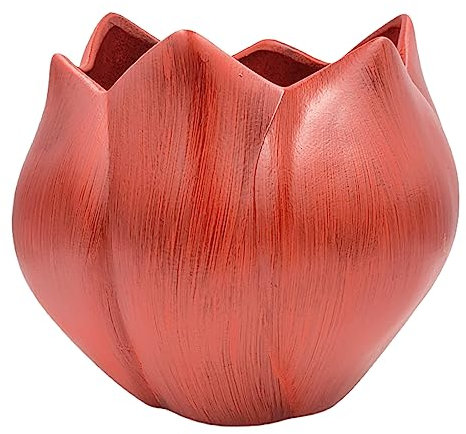 FRANCACOR Maceta TULIPÁN MACETERO para Interior Forma TULIPÁN CERÁMICA Decorada 22 X 20 CMS (Rojo)
