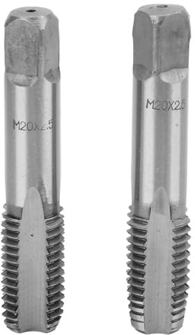 Jadeshay 2 Stück Maschinengewindebohrer M20, Hochgeschwindigkeitsstahl Gewindeschneidwerkzeug Mit Geraden Rillen, Handgewindebohrer für Reparatur von Rohrgewindeverbindungen(M20x2.5)