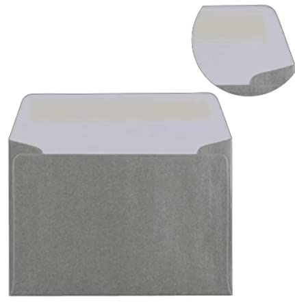 133mm x 184mm envelopes for Greeting Cards Wedding Invitation Crafts Coloured Envelopes - Pack of 15 Envelopes (Metallic Silver Peel & Seal)