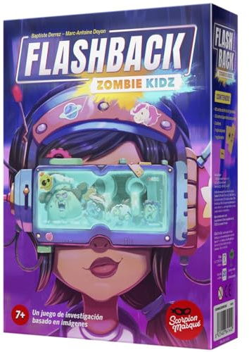 Le Scorpion Masqué Flashback Zombie Kidz, kooperatives Brettspiel für Kinder, ab 7 Jahren, 2 bis 4 Spieler, 15 Minuten pro Spiel, Spanisch