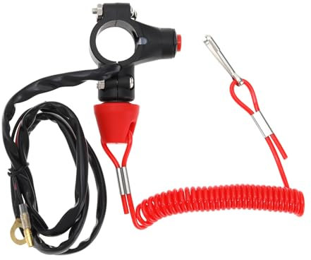 Create idea Stop Kill Schalter Taste Not Aus Schalter Taste Lanyard Trennschalter Taste 2 Draht Universal Schalter Taste Kompatibel mit Pocket Bikes Mini Offroad Bikes