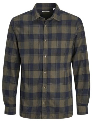 JACK & JONES Jjjoshua Fall Buffalo Shirt LS Camisa Casual, Forest Night, S para Hombre