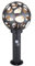 GLOBO LED Sockelleuchte mit Bewegungsmelder Kugel Wegelampe mit Bewegungsmelder Außen Standleuchte, Edelstahl anthrazit, 1x 4,8W 300Lm 1800K warmweiß, H 45 cm