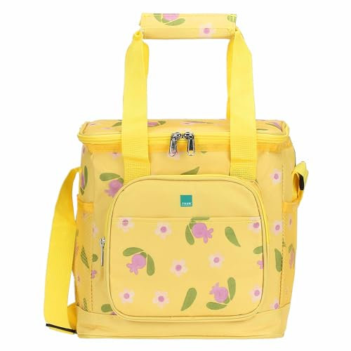 THUN, Borsa Frigo in 100% Nylon, Linea Florianne SS24, Colore Giallo, Idea Regalo, 25.5 x 18 x 29 cm