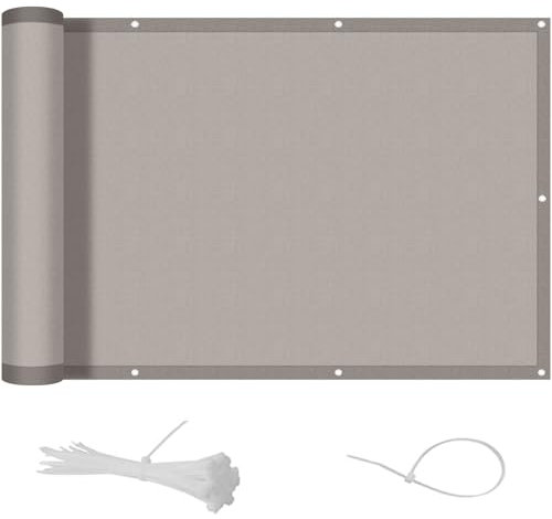 COOL AREA Brise Vue Balcon 90x1000cm PES,Imperméable à l'eau, Protection UV,Protection de la Vie privée des balustrades de Balcon,Taupe