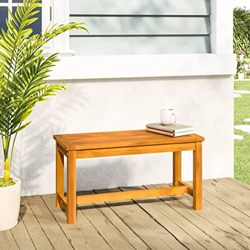 ZEYUAN Gartenbank, Sitzbank Outdoor, Parkbank, Balkon Bank Kleiner Balkon, Garten Bänke, Park Benches, 80x35x45 cm Massivholz Akazie