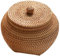 Pineeseatile Rattan Round with Lid - Rustic Storage Box with Lid, 6.3x5.5 Inch / 16x14 cm