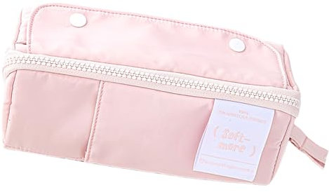 bnsggl Canvas Pencil Cases, Large Capacity Pen Bag with Multiple Compartments, Travel Cosmetic Storage Bag