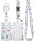 Uniclife Modische Sliding Ausweishülle Cruise Muster Kunststoffkoffer einziehbaren Badge Reel Karabiner Clip & abnehmbare Lanyard Strap Vertical Card Protector Frauen Krankenschwester Lehrer Student
