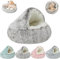 Cozy Cocoon Haustierbett, mittelgroß, Größe M, 50 cm, 50 cm, 50 cm, 65 cm, 80 cm, 99,8 cm, Kaffeebraun