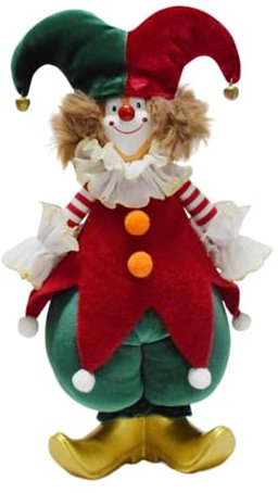 Fenteer Weihnachtsclownpuppe, Weihnachtsdekoration, Freundgeschenk, Wohnkultur, Weihnachtsfigur, Weihnachtsschmuck für Sofa, Innentisch, Stehender Clown