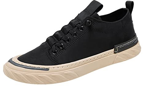 Scarpe da ginnastica da uomo con lacci, in tela, estive, impermeabili, da uomo, stivali da lavoro leggeri, leggeri per tutte le stagioni, camminate durevoli, escursioni traspiranti, Nero , 39 EU