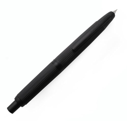 JINHAO 10 Press Fountain Pen Retractable Metal Pen with Ink Converter (Extra Fine Nib, Black Stripe)